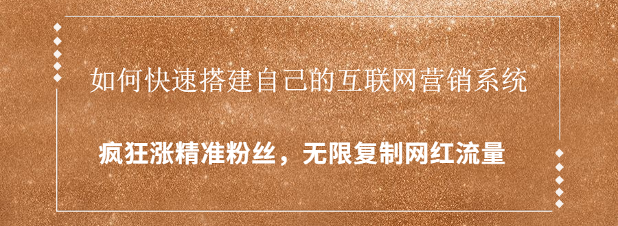 封神学员特训营：快速搭建自己的互联网营销系统，疯狂涨精准粉丝，无限复制网红流量-一起网赚吧