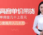 抖音高单价带货项目,一单佣金几十上百元,核心套路月入几十万(共3节)-一起网赚吧