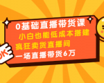 0基础直播带货课：小白也能低成本搭建疯狂卖货直播间：1场直播带货6万-一起网赚吧