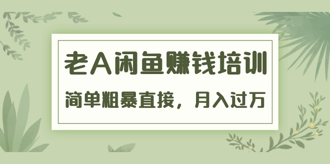 《老A闲鱼赚钱培训》简单粗暴直接，月入过万真正的闲鱼战术实课（51节课）-一起网赚吧