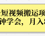 操作性非常强的头条号短视频搬运项目,3分钟学会,轻松月入8000+-一起网赚吧