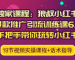 狼叔小红书爆款推广引流训练课6.0,手把手带你玩转小红书-一起网赚吧