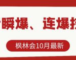 枫林会10月最新抖音瞬爆、连爆技术，主播直播坐等日收入10W+-一起网赚吧