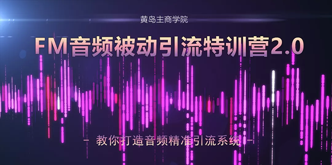 黄岛主·FM音频引流特训营2.0：独家引流模式，单账号50W+播放量，轻松变现-一起网赚吧