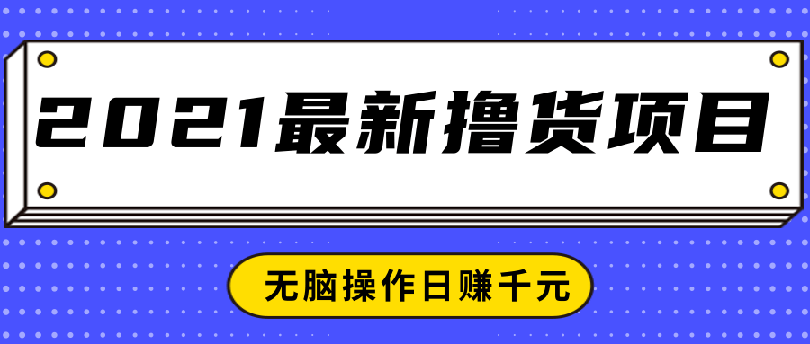 2021最新撸货项目，一部手机即可实现无脑操作轻松日赚千元-一起网赚吧