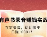 有声书录音赚钱实战：在家录音，动动嘴皮，日赚1000+！-一起网赚吧