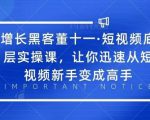 增长黑客董十一·短视频底层实操课,从短视频新手变成高手-一起网赚吧