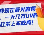 淘宝店群现在最火的视频玩法，一天几万UV的玩法，赶紧上车吃肉-一起网赚吧