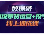 数据哥·超级带货运营+投手线上速成课，快速提升运营和熟悉学会投手技巧-一起网赚吧