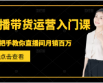 直播带货运营入门课，手把手教你直播间月销百万-一起网赚吧