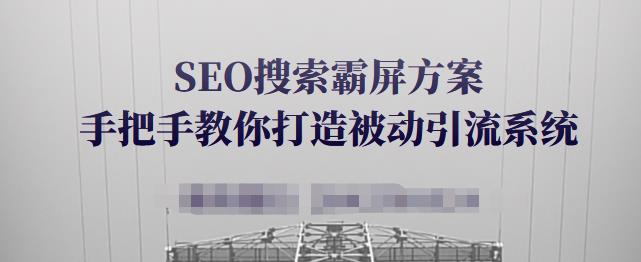 SEO搜索霸屏方案，手把手教你打造被动引流系统【视频课程】-一起网赚吧