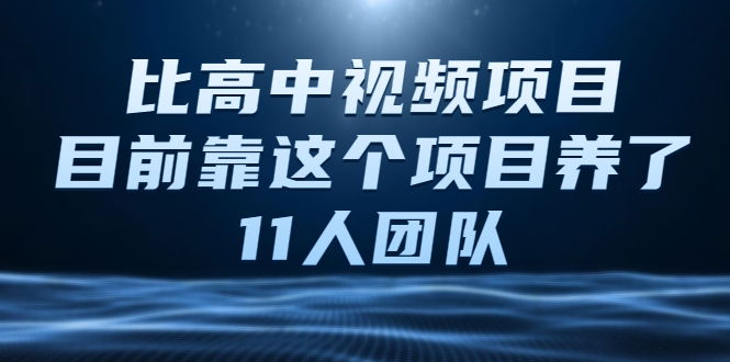 比高中视频项目，目前靠这个项目养了11人团队【视频课程】-一起网赚吧