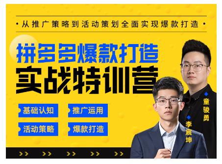玺承云·拼多多爆款打造实战特训营，一套从入门到高手课程，让你快速拿捏拼多多-一起网赚吧