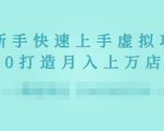 2022年虚拟项目实战指南,新手从0打造月入上万店铺-一起网赚吧