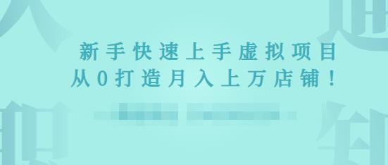 2022年虚拟项目实战指南，新手从0打造月入上万店铺-一起网赚吧