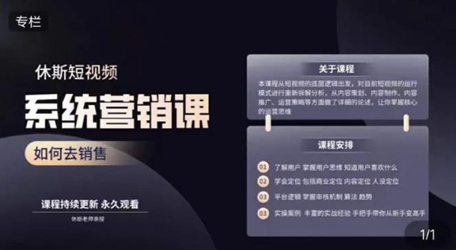 休斯短视频系统运营大课，你掌握核心的运营思维 价值7800元-一起网赚吧