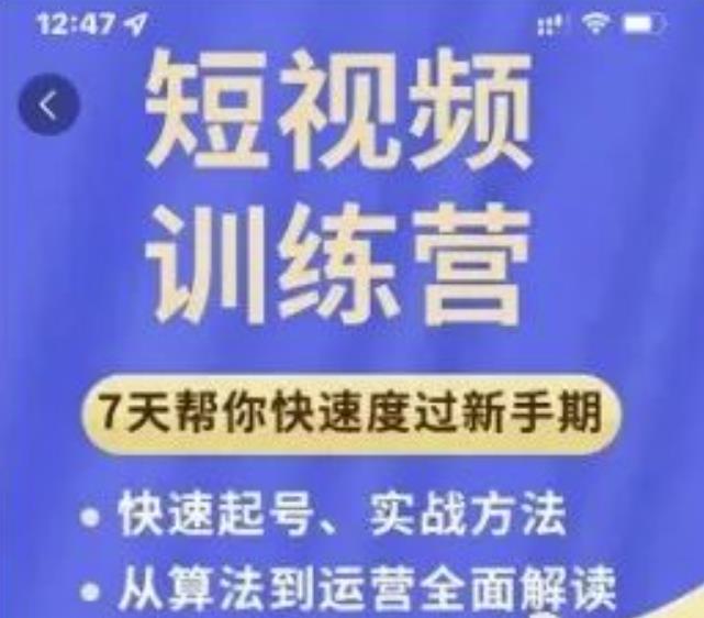 成哥从入门到精通7天短视频运营训练营，理论、实战、创新共42节课-一起网赚吧