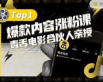 【毒舌电影合伙人亲授】抖音爆款内容涨粉课，5000万抖音大号首次披露涨粉机密-一起网赚吧