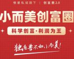 肖厂长创富圈2.0之【小而美创富圈】,108招科学创富底层逻辑,让你少采坑涨利润-一起网赚吧