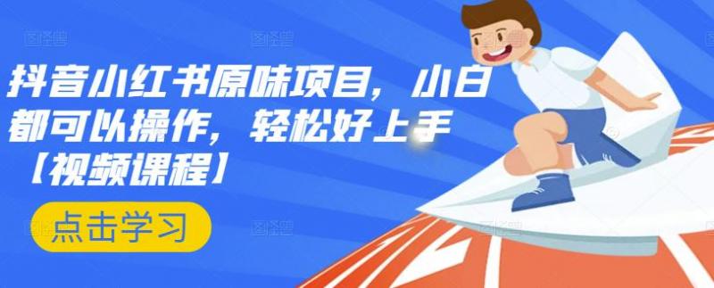 抖音小红书原味项目，小白都可以操作，轻松好上手【视频课程】-一起网赚吧