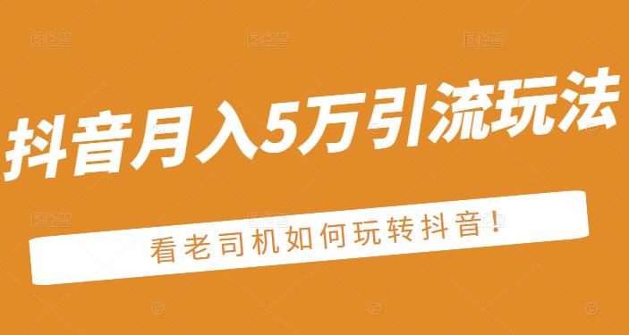 老古董·抖音月入5万引流玩法，看看老司机如何玩转抖音(附赠：抖音另类引流思路)-一起网赚吧