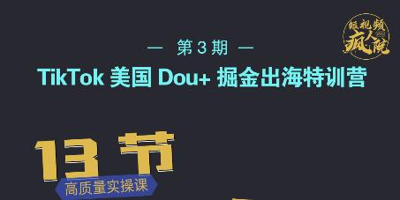 TikTok美国Dou+掘金出海特训营，美国dou+成功投放95%-一起网赚吧
