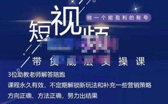 吴Sir·短视频带货底层实操课，教你如何选爆品、了解获短视频流量密码，正确起号-一起网赚吧