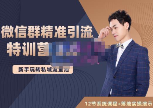 陆明明·微信群精准引流特训营3.0，借助微信群进行引流操作，打造私域流量池-一起网赚吧