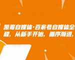 凯哥自媒体·百家号自媒体全套实战赚钱教程，从新手开始，循序渐进，系统的讲解-一起网赚吧
