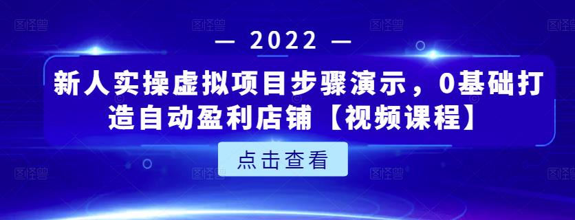 新人实操虚拟项目步骤演示，0基础打造自动盈利店铺【视频课程】-一起网赚吧