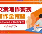 自媒体专业文案写作变现，月入10W+写作策略，教你从零开始学写作-一起网赚吧