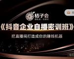 桔子会《抖音企业自播密训班》，把直播间打造成你的赚钱机器-一起网赚吧