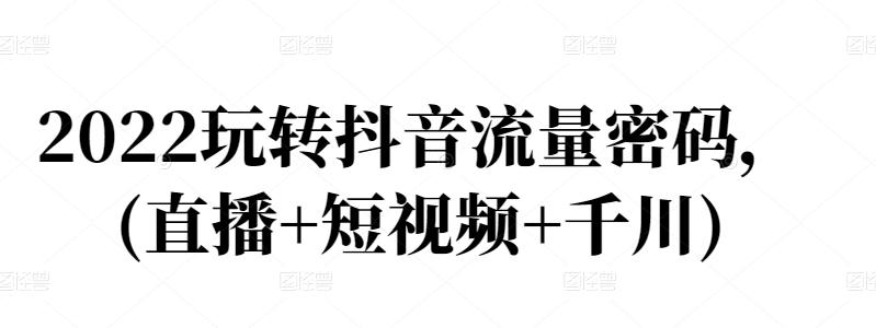 2022玩转抖音流量密码，(直播+短视频+千川)-一起网赚吧
