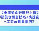陈飞燕《电商美食摄影线上课》解锁美食摄影技巧+快速变现+工资or销量翻倍-一起网赚吧