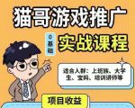 猫哥·游戏推广实战课程,单视频收益达6位数,从0到1成为优质游戏达人-一起网赚吧