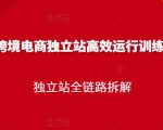 跨境电商独立站高效运行训练营，独立站全链路拆解-一起网赚吧