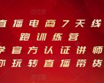 抖音直播电商7天线上陪跑训练营，巨量学官方认证讲师团带你玩转直播带货-一起网赚吧