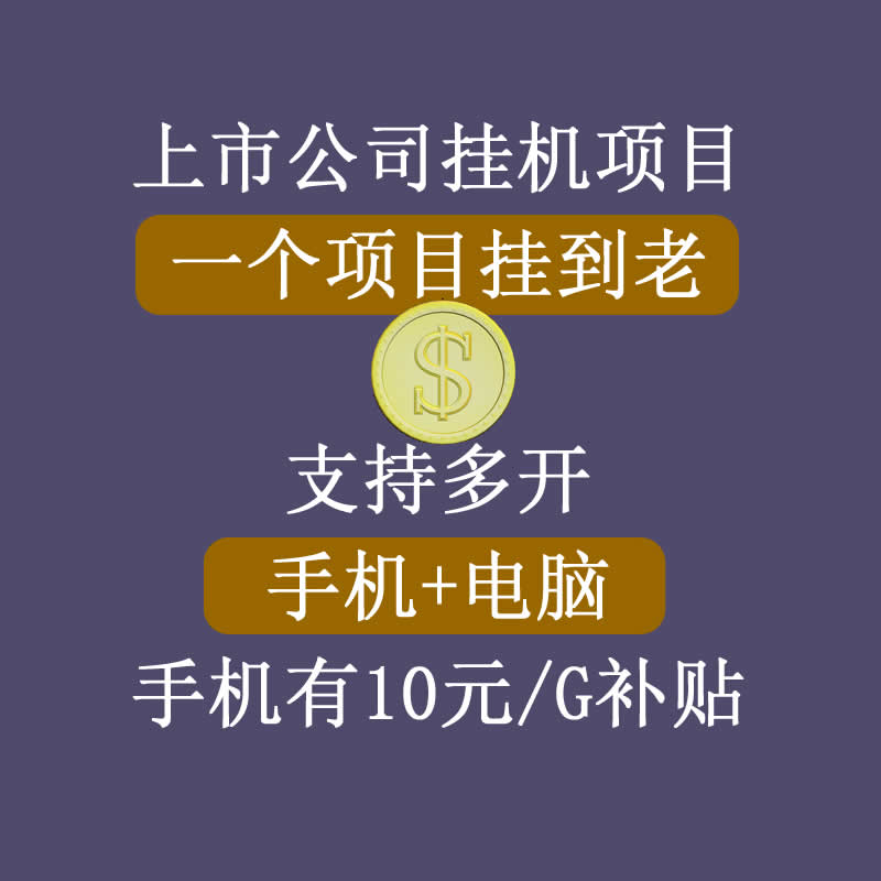 正规挂机项目，支持手机电脑一起挂，支持虚拟机多开，可以挂到老-一起网赚吧