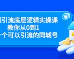 同城引流底层逻辑实操课，教你从0到1做一个可以引流的同城号（价值4980）-一起网赚吧