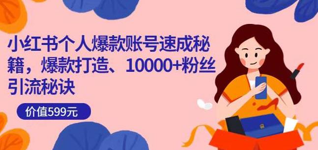 小红书个人爆款账号速成秘籍，爆款打造、10000+粉丝引流秘诀-一起网赚吧