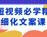 短视频必学精细化文案课,提升你的内容创作能力、升级迭代能力和变现力(价值333元)-一起网赚吧