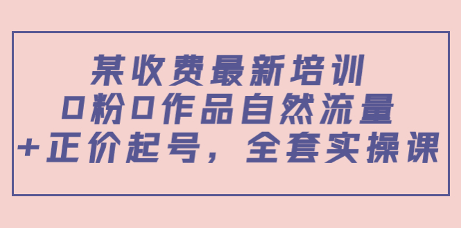 某最新收费培训内容：0粉0作品自然流量+正价起号，全套实操课-一起网赚吧