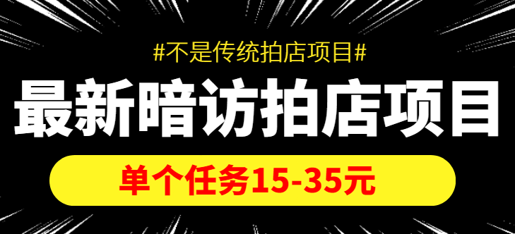 最新暗访拍店信息差项目，单个任务15-35元（不是传统拍店项目）-一起网赚吧
