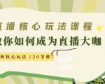 直播核心玩法：教你如何成为直播大咖，各种核心玩法（20节课）-一起网赚吧