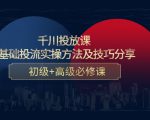 千川投放课:0基础投流实操方法及技巧分享,初级+高级必修课-一起网赚吧