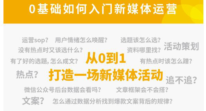 新媒体运营系列课，课程零基础入门，解锁高薪职业必备的四项技能-一起网赚吧