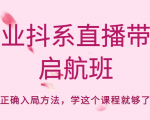 企业抖系直播带货启航班,正确入局方法,学这个课程就够了-一起网赚吧