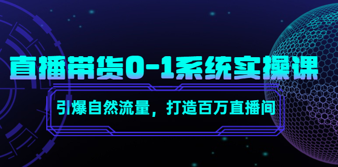 直播带货0-1系统实操课，引爆自然流量，打造百万直播间-一起网赚吧
