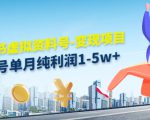 小红书虚拟资料号-变现项目：单号单月纯利润1-5w+实操玩法分享-一起网赚吧