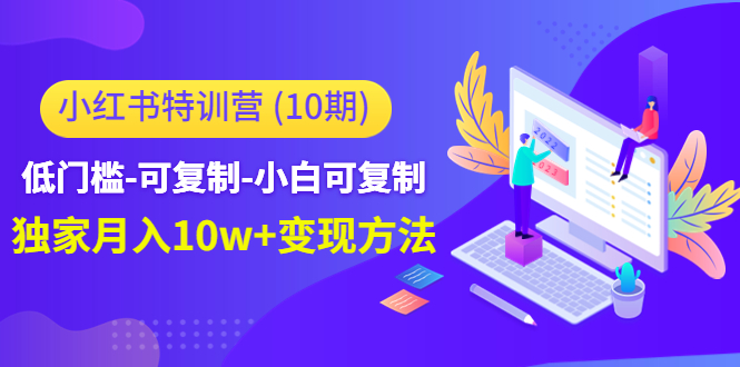 小红书特训营（第10期）低门槛-可复制-小白可复制-独家月入10w+变现方法-一起网赚吧